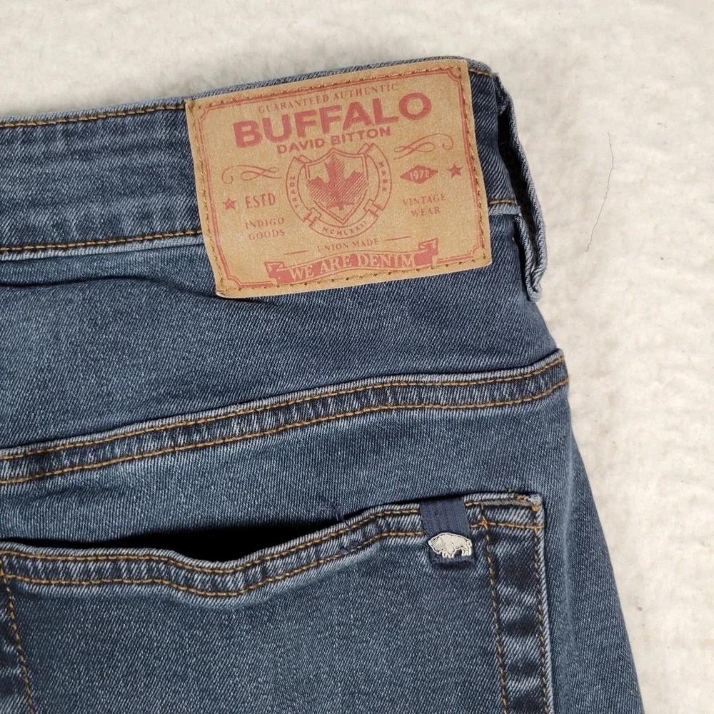 Buffalo David Bitton Jeans Mens 38x32 Blue King Slim Bootcut Dark Wash Stretch